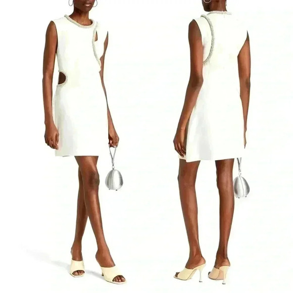 SIMKHAI by‎ Jonathan Simkhai Kat Embellished Minidress Size 6 Creamy White - Picture 16 of 16
